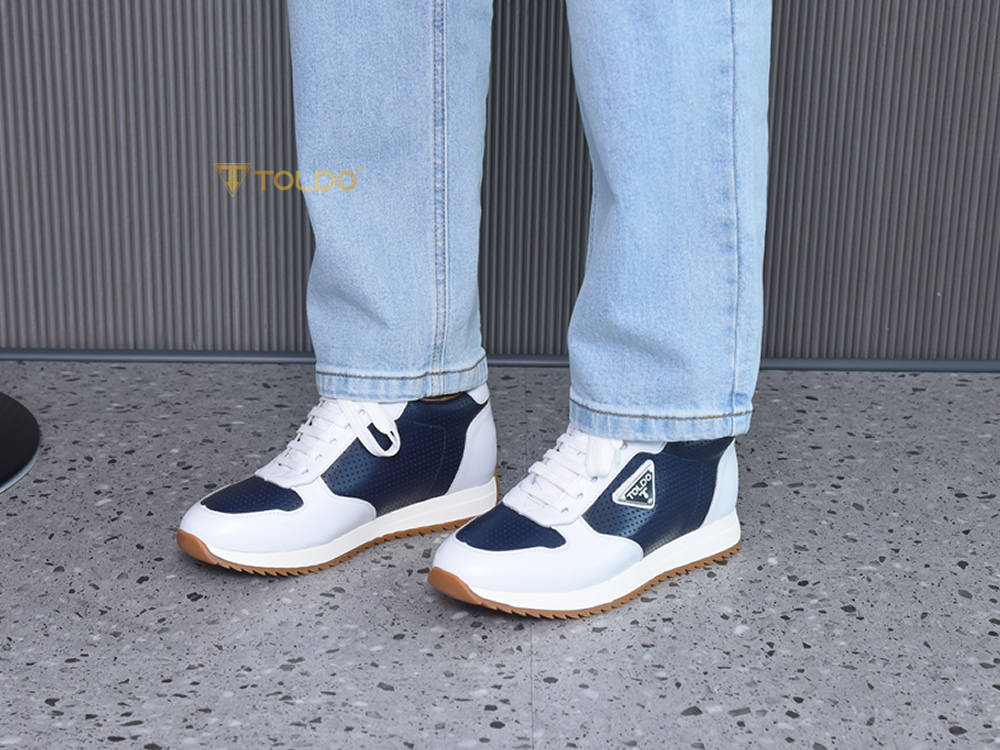 Giày tăng 8cm thể thao nam da thật