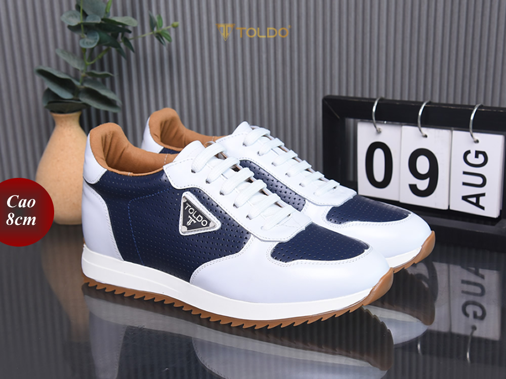 Giày tăng 8cm thể thao nam da thật