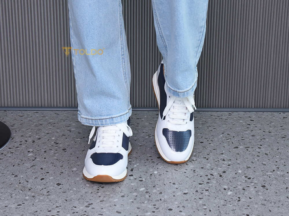 Giày tăng 8cm thể thao nam da thật