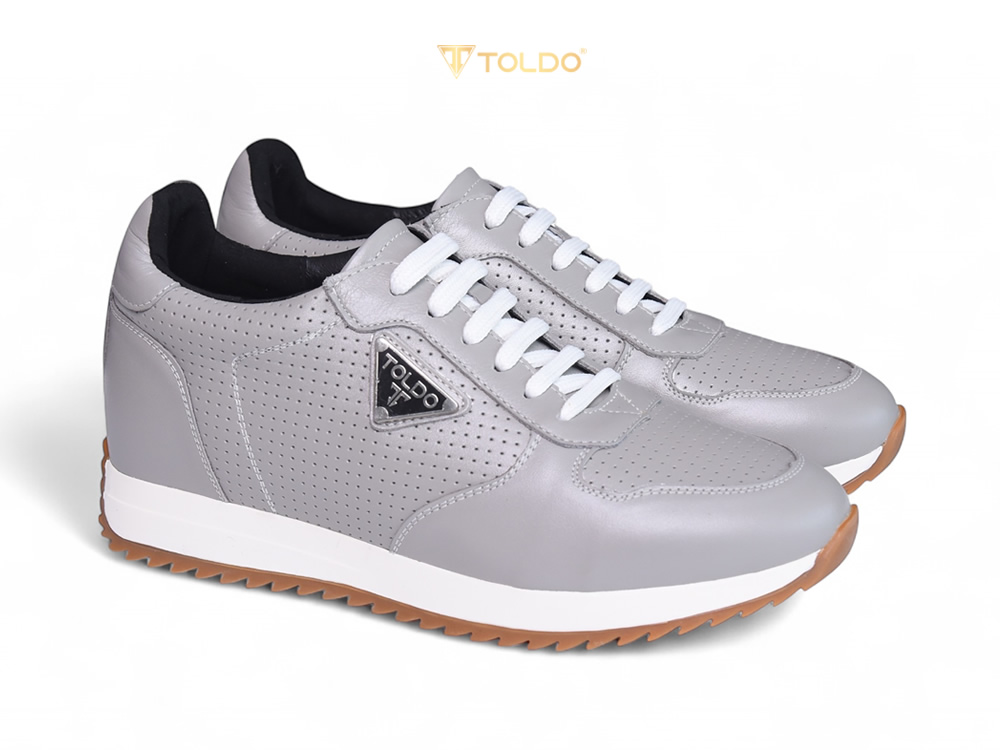 Giày thể thao cao 8cm da thật