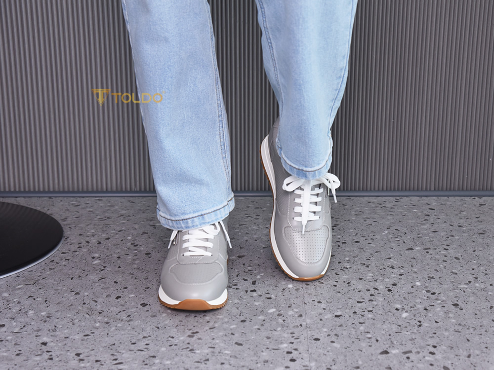 Giày thể thao cao 8cm da thật