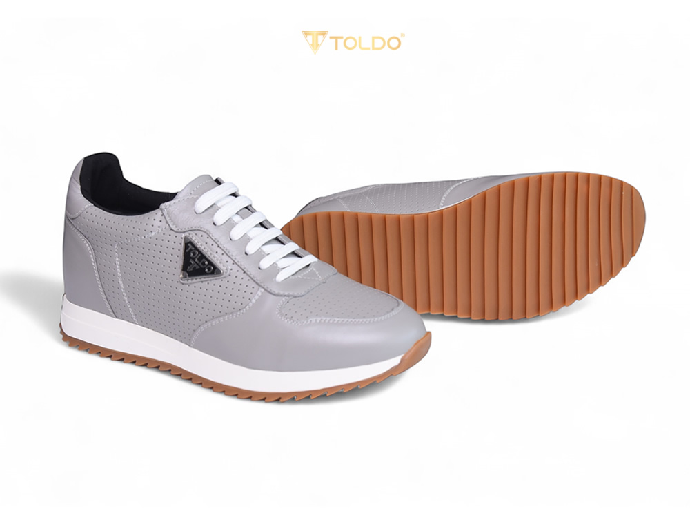 Giày thể thao cao 8cm da thật