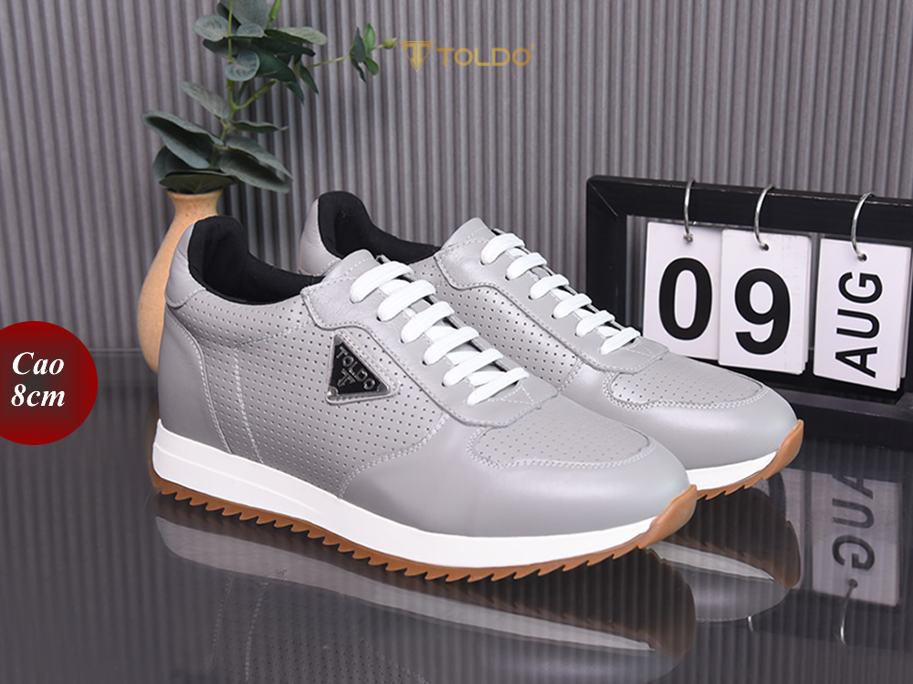 Giày thể thao cao 8cm da thật